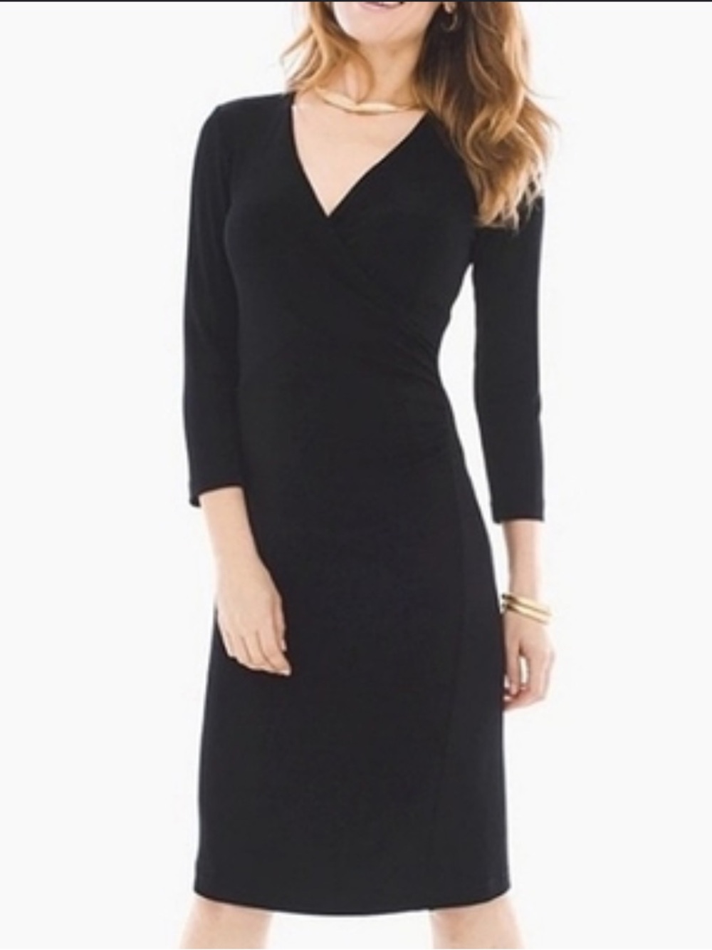 Chico Classic Black V-Neck Wrap Sheath Dress - Women, P2